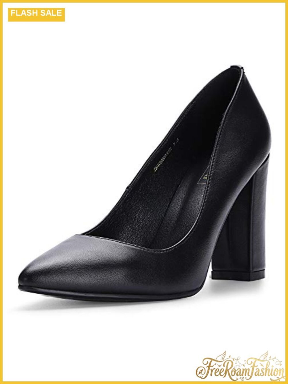 IDIFU Women's IN4 Chunky High Heels Closed Pointed Toe Pumps
